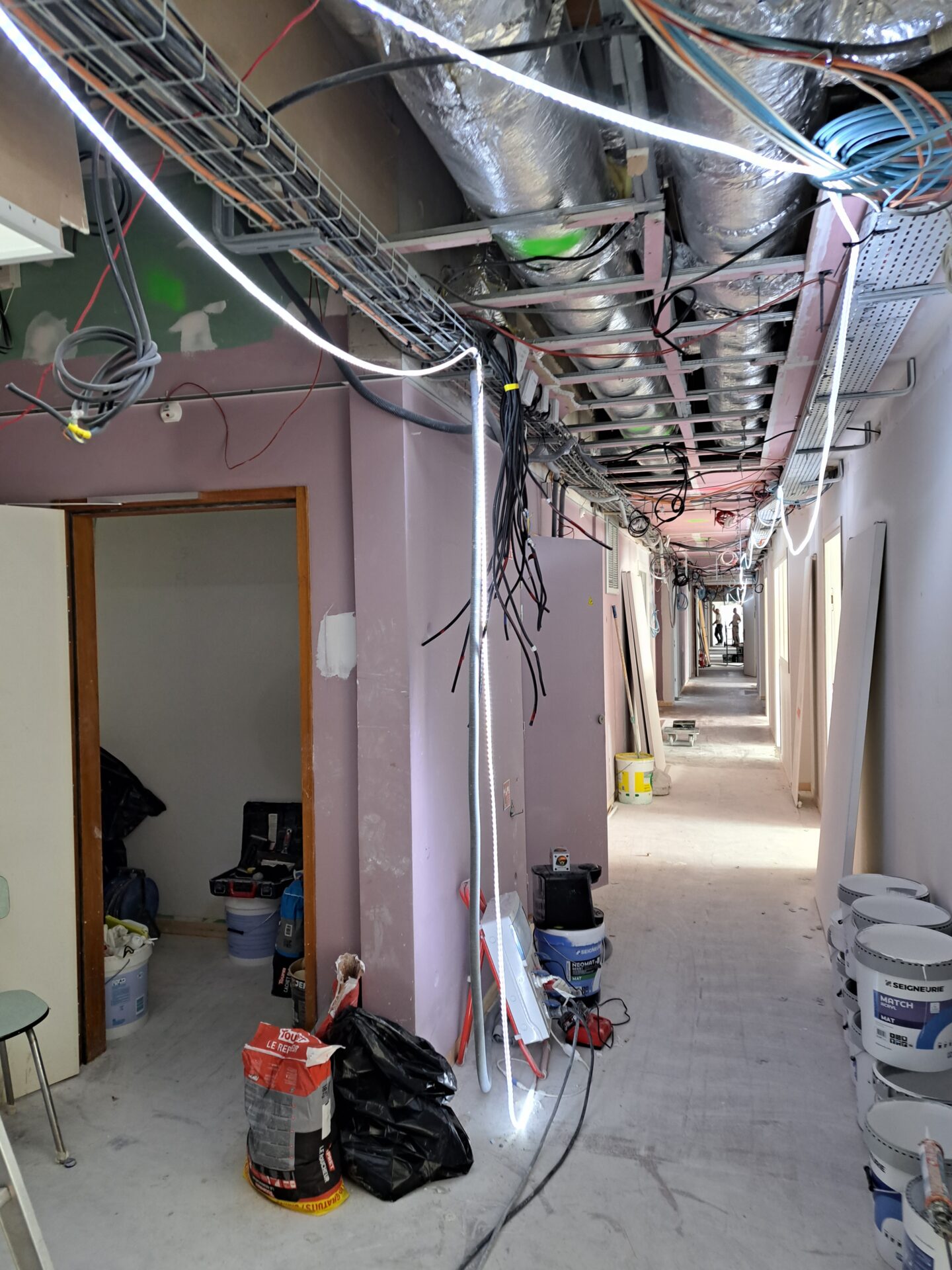 Sas Veille Cloison Seche Rennes 26.09.23 Couloir